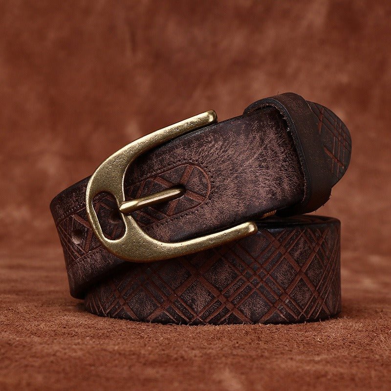 Belt in leather for women ou men, model Kendrixelu - Zictor