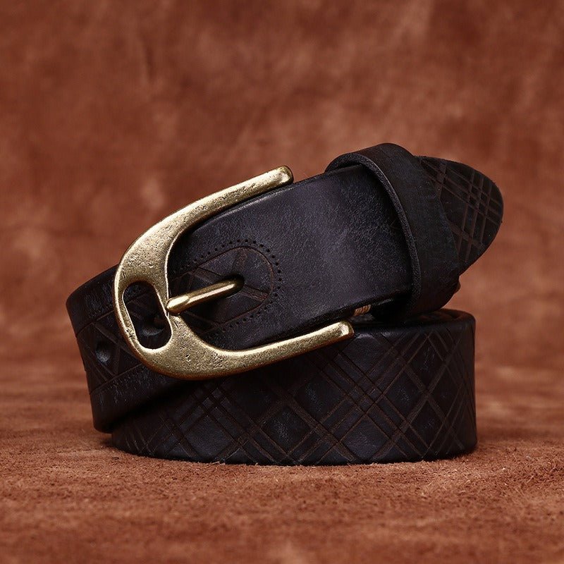 Belt in leather for women ou men, model Kendrixelu - Zictor