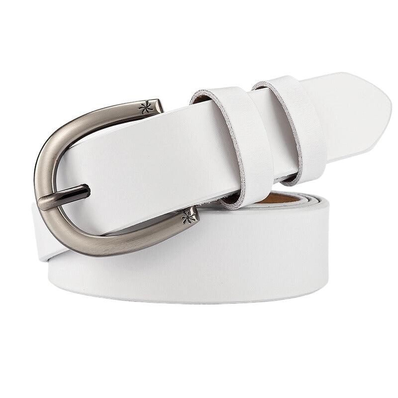 Belt in leather lisse for women buckle décor Etoile, model Kendrixelle