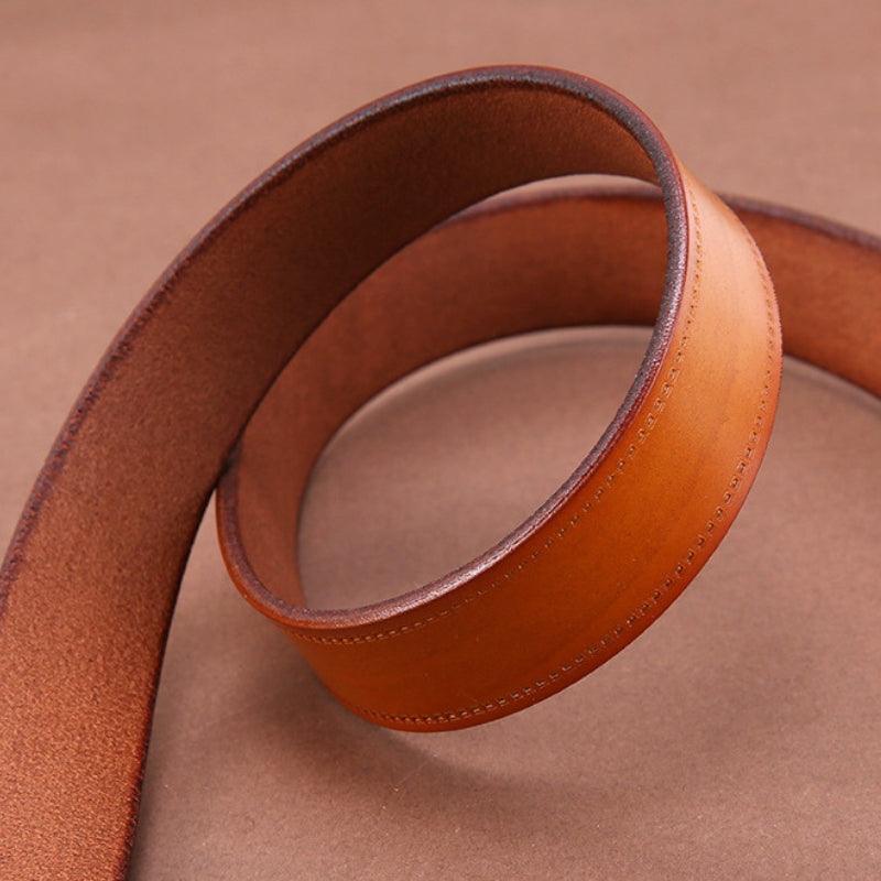 Belt Leather Lisse For Women Buckle Decor Triangles Model Mathis by Zictor
