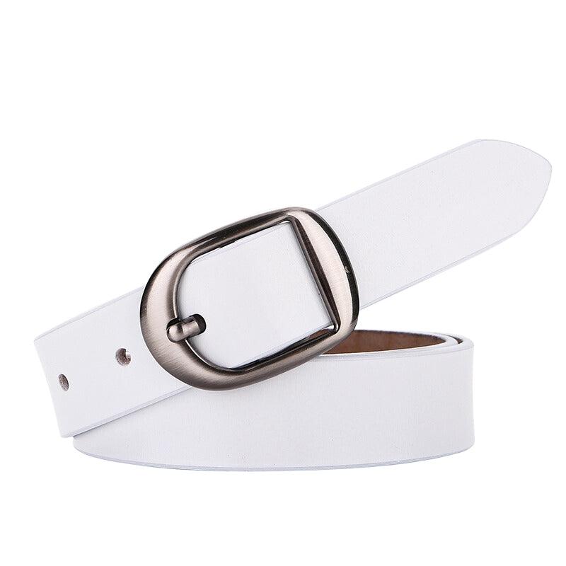 Belt in leather lisse for women to buckle Chic, model Aydenie - Zictor