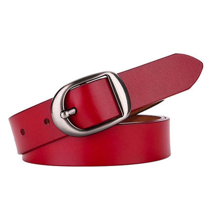 Belt in leather lisse for women to buckle Chic, model Aydenie - Zictor