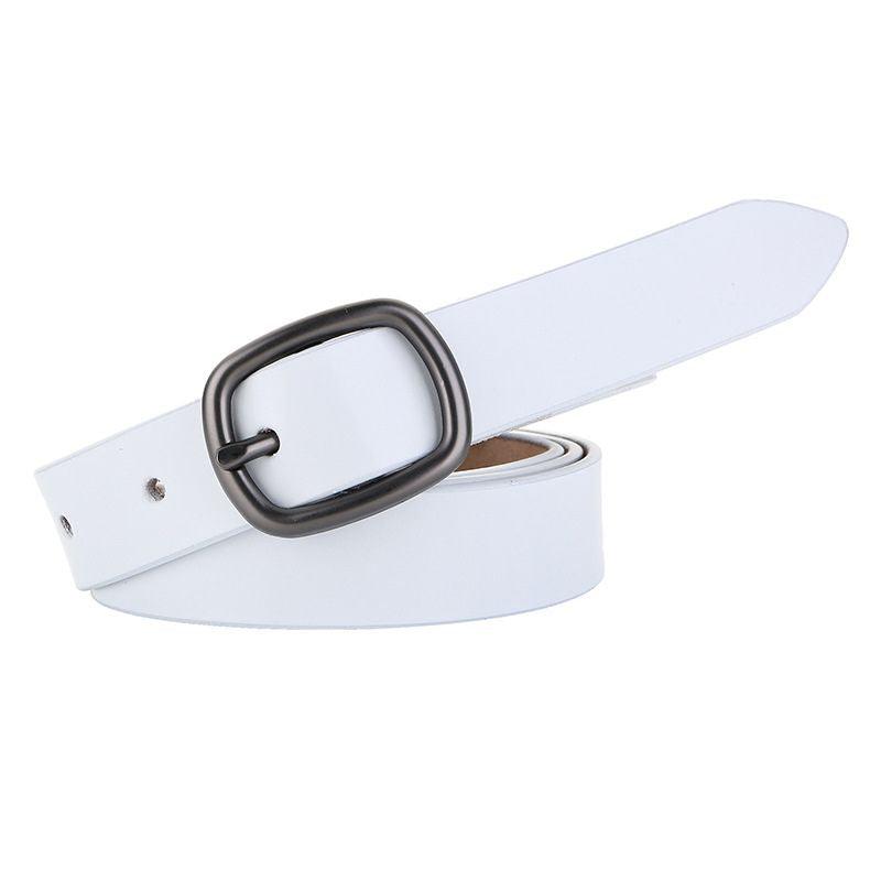 Belt in leather lisse for women to buckle single, model Spenser