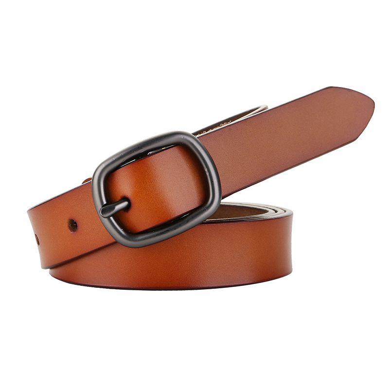 Belt in leather lisse for women to buckle single, model Spenser