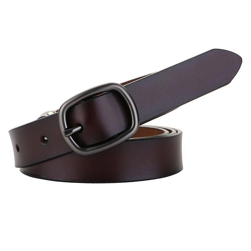 Belt in leather lisse for women to buckle single, model Spenser
