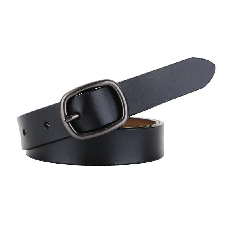 Belt in leather lisse for women to buckle single, model Spenser - Zictor