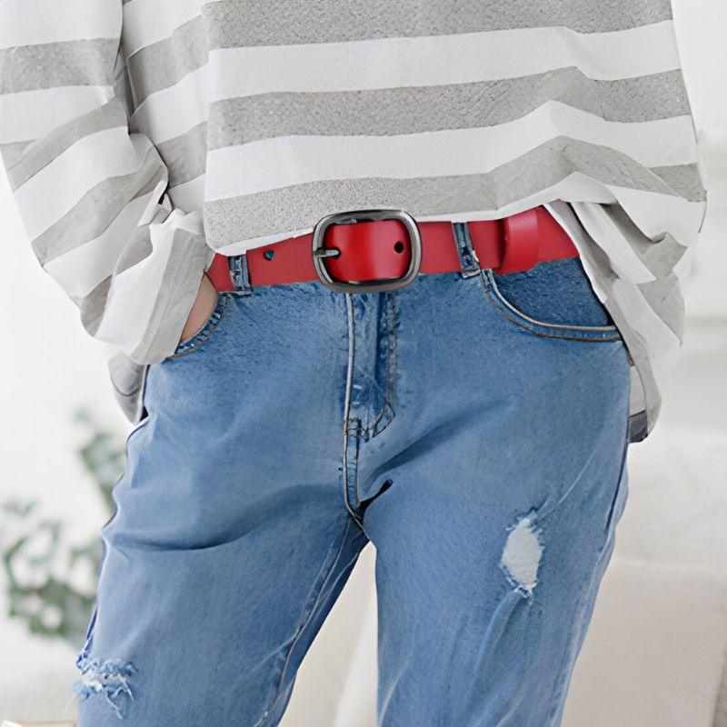 Belt Leather Lisse For Women Model Spenser by Zictor