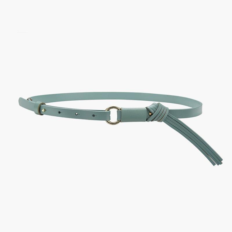 Belt in leather ornée d'a pompon for women, model BChenne - Zictor
