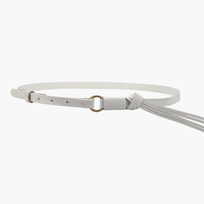 Belt in leather ornée d'a pompon for women, model BChenne - Zictor