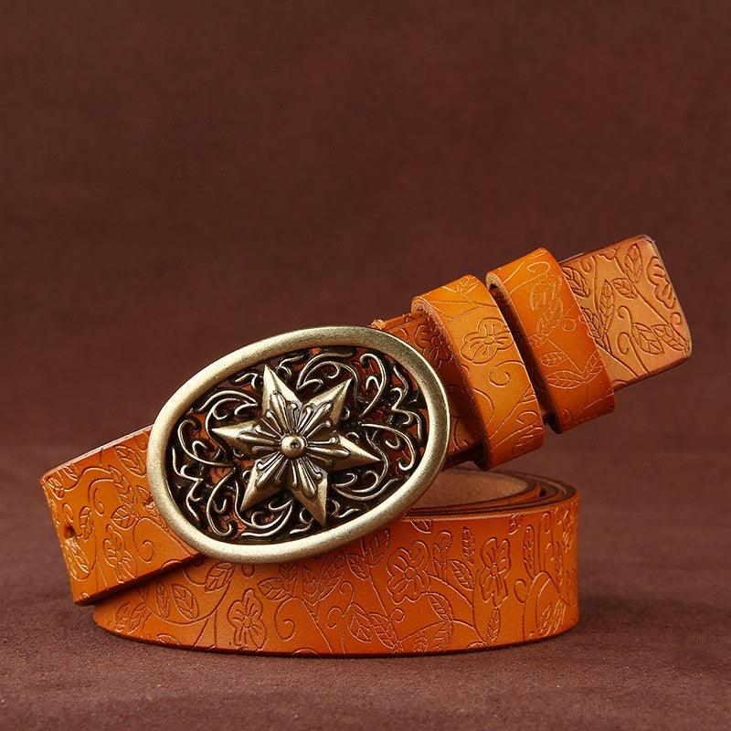 Belt Leather Style Boheme For Women Buckle Etoile Model Kelly by Zictor