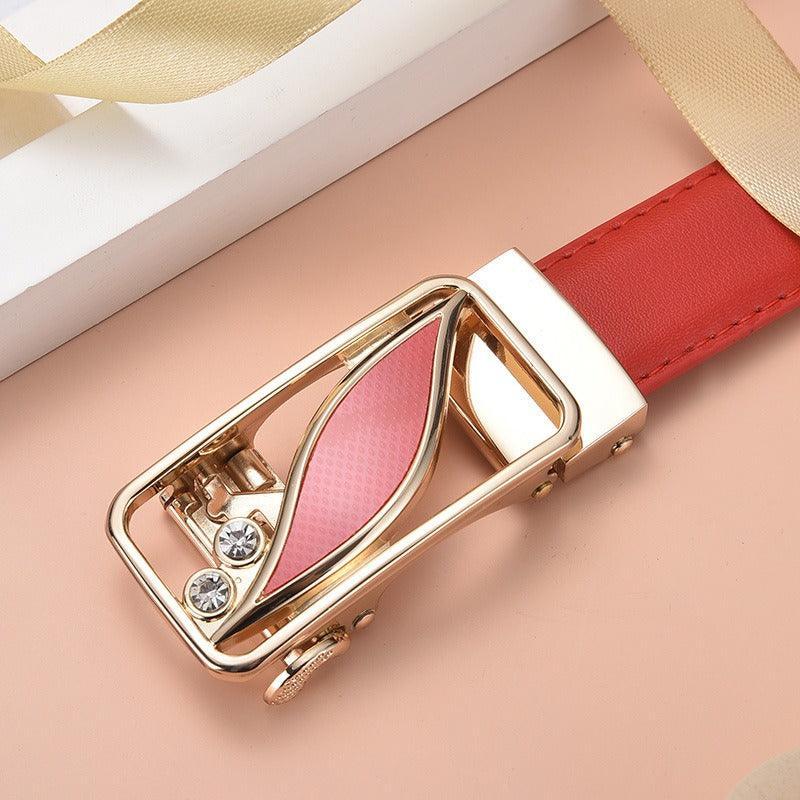 Belt in leather to buckle auBerkeRayyanyatique for women, model Charly - Zictor