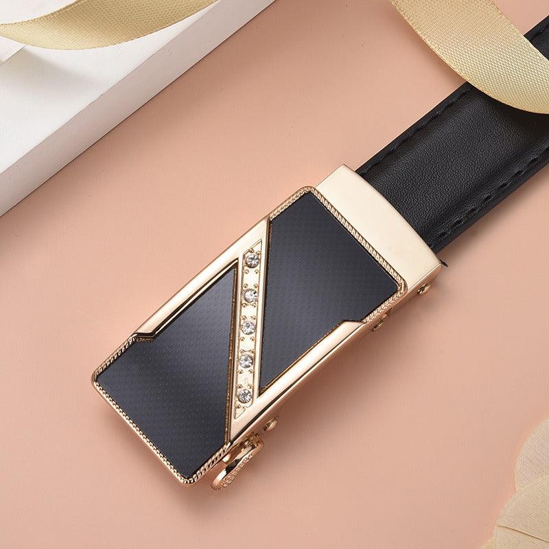 Belt in leather to buckle auBerkeRayyanyatique for women, model Charly - Zictor