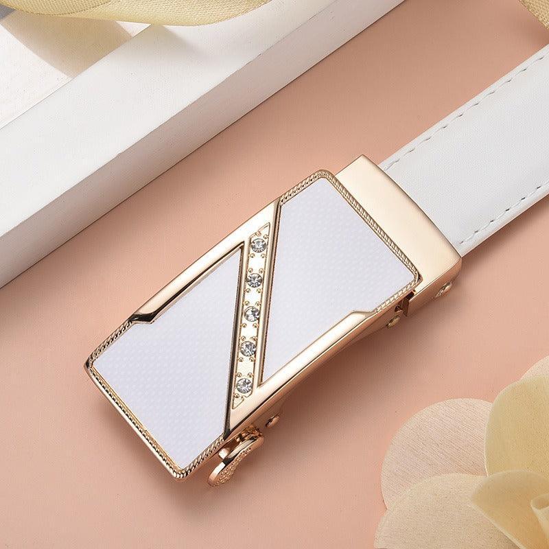 Belt in leather to buckle auBerkeRayyanyatique for women, model Charly - Zictor