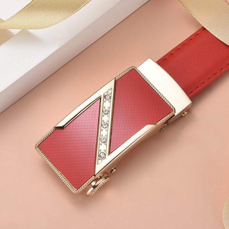 Belt in leather to buckle auBerkeRayyanyatique for women, model Charly - Zictor