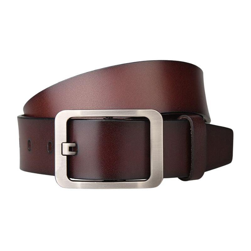 Belt in leather to buckle prong ajourée for Men, model Laurin - Zictor