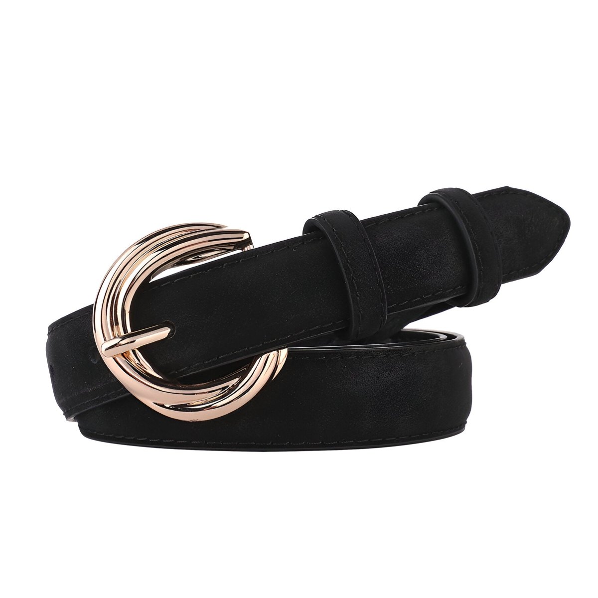 Belt in leather véritable suédé, au style épuré, model Kase - Zictor