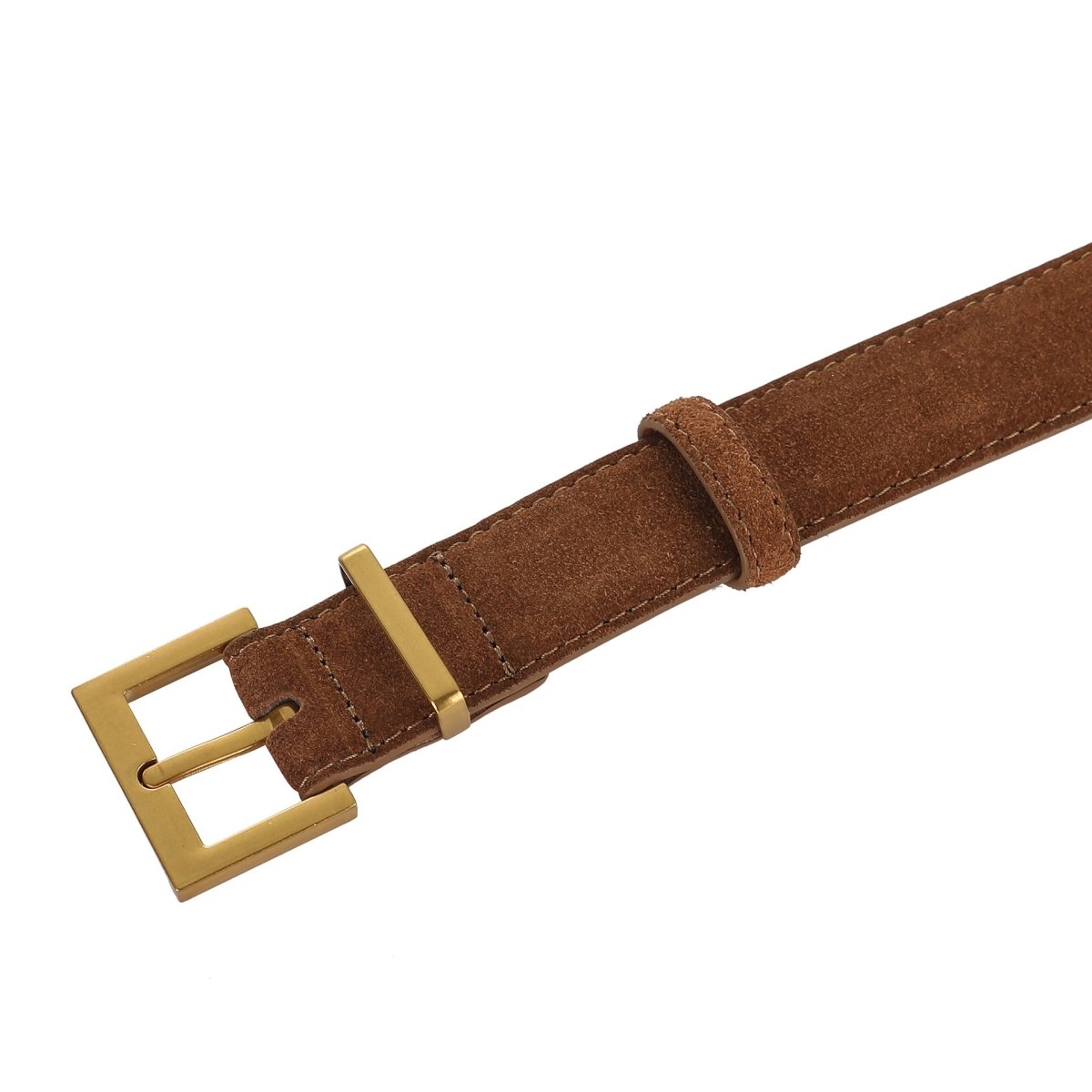 Belt Leather Veritable Suede TO Buckle Rectangulaire Golden Model Caseyo by Zictor