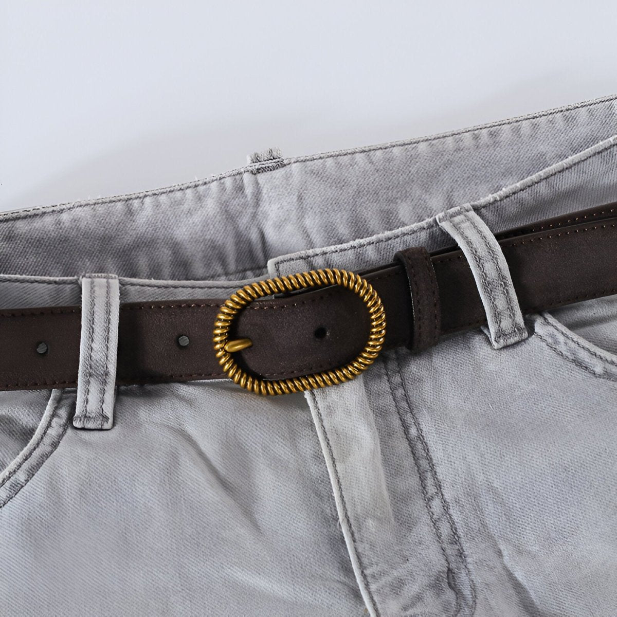 Belt Leather Pleine Fleur Suede TO Buckle Trendy Golden Model Emil by Zictor