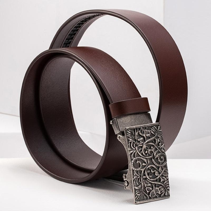 Belt Leather For Men Buckle Western Model Emlyn by Zictor