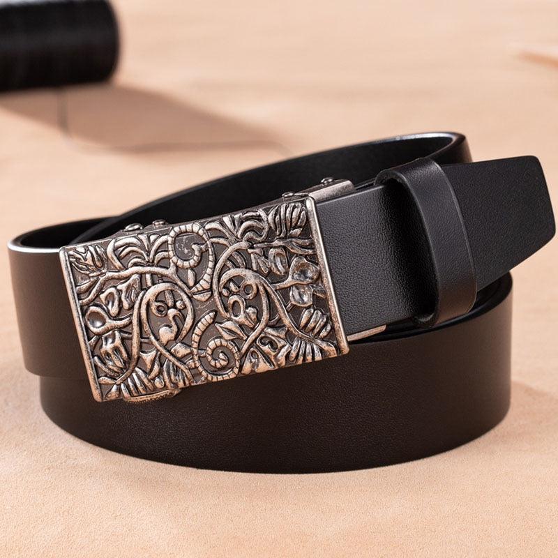 Belt Leather For Men Buckle Western Model Emlyn by Zictor