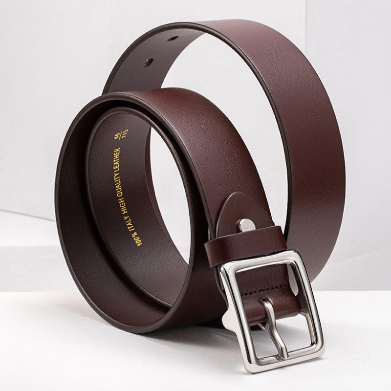 Belt Leather Buckle Carree For Men Model Onyeka by Zictor