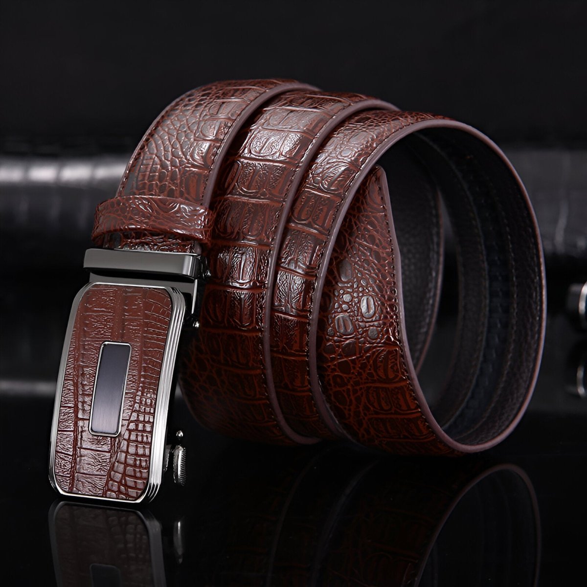 Belt Aspect Crocodile Buckle Crocodile For Men Model Charley by Zictor