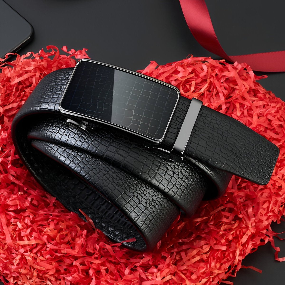 Belt Aspect Crocodile Buckle Lisse For Men Model Talon by Zictor