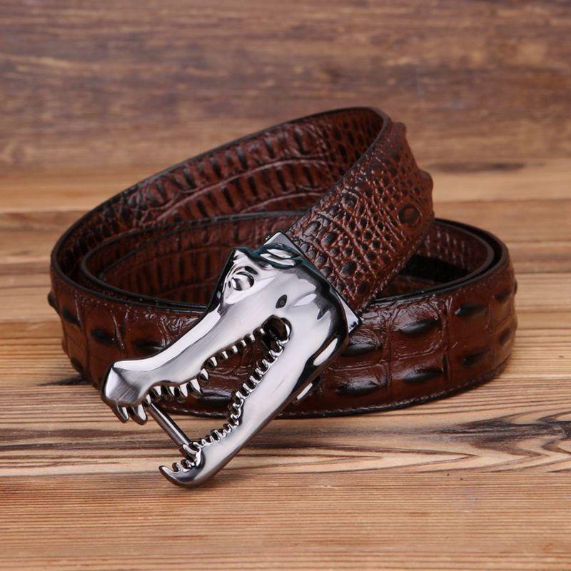 Belt Buckle Crocodile For Men Model Indigo by Zictor