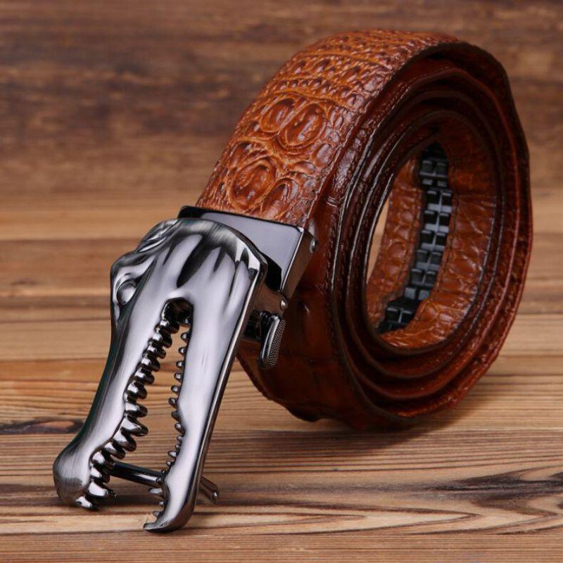 Belt Buckle Crocodile For Men Model Indigo by Zictor