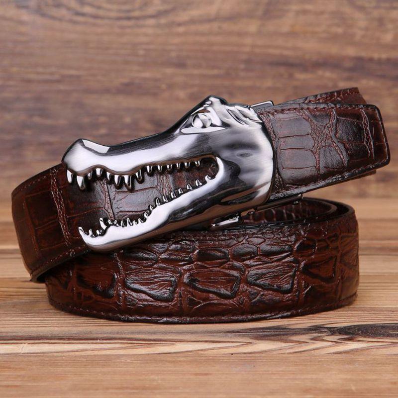Belt Buckle Crocodile For Men Model Indigo by Zictor