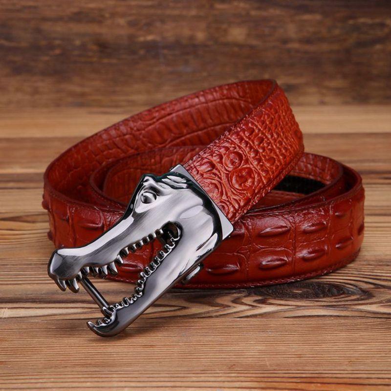 Belt Buckle Crocodile For Men Model Indigo by Zictor