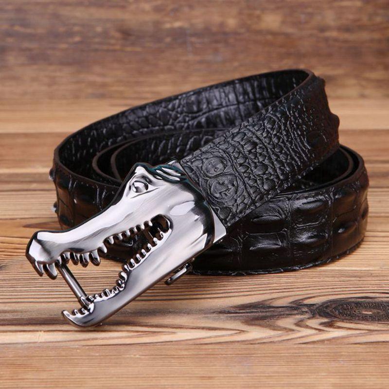 Belt Buckle Crocodile For Men Model Indigo by Zictor