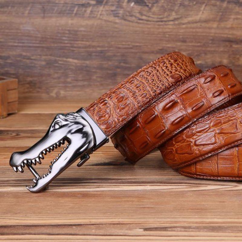 Belt Buckle Crocodile For Men Model Indigo by Zictor