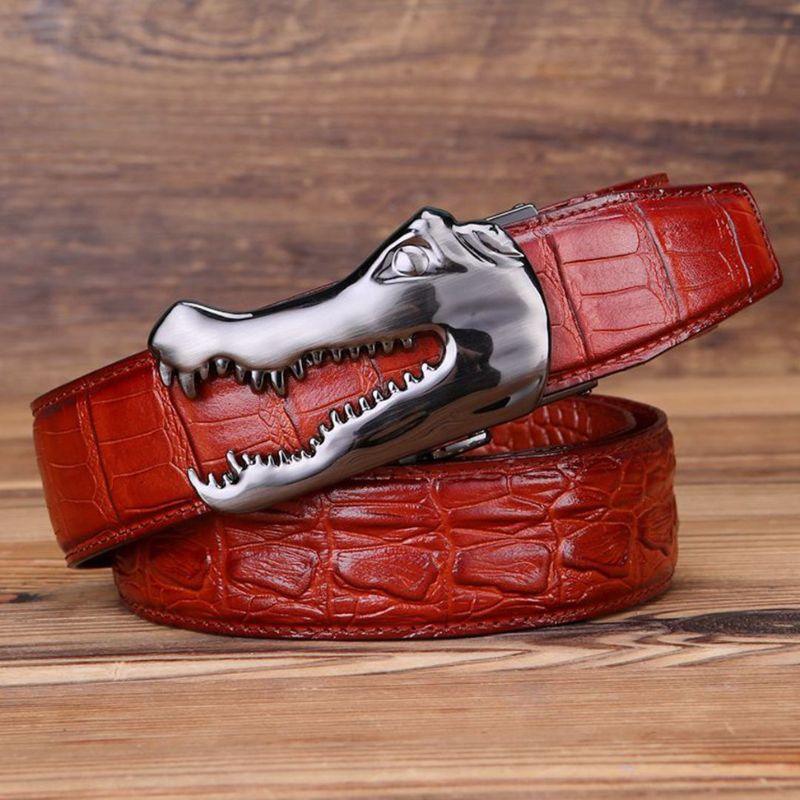 Belt Buckle Crocodile For Men Model Indigo by Zictor