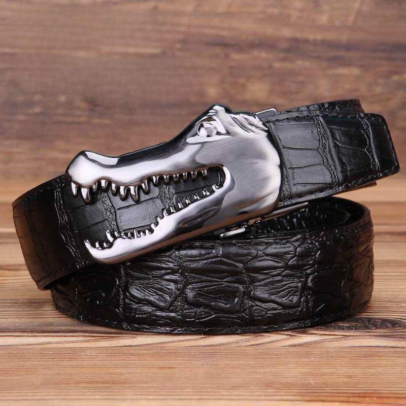 Belt Buckle Crocodile For Men Model Indigo by Zictor