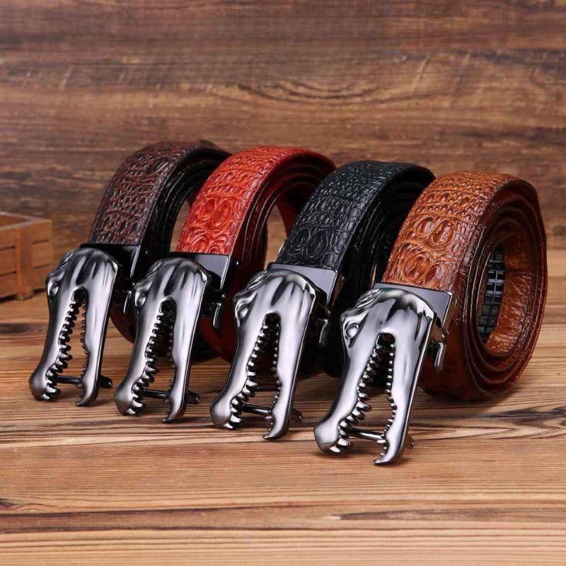 Belt Buckle Crocodile For Men Model Indigo by Zictor