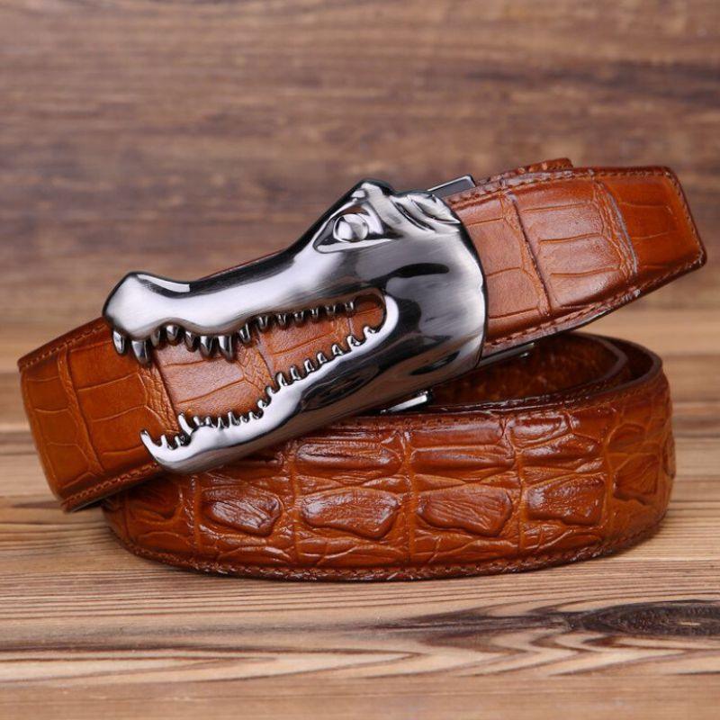 Belt Buckle Crocodile For Men Model Indigo by Zictor