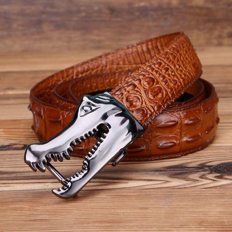 Belt Buckle Crocodile For Men Model Indigo by Zictor