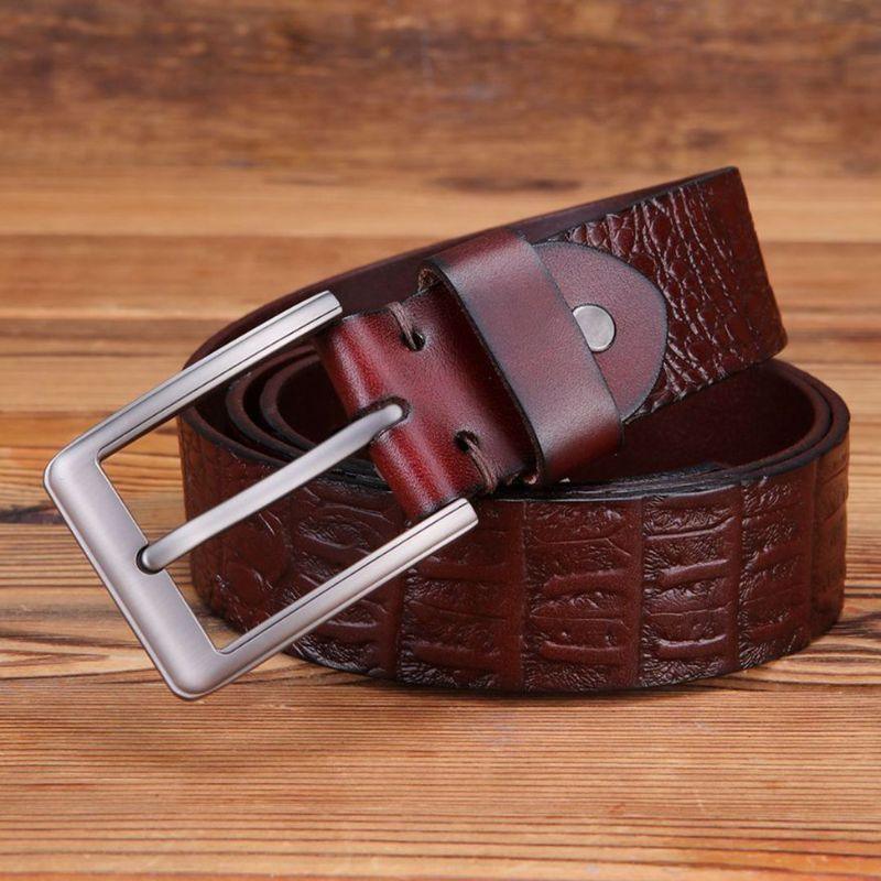Belt Motif Crocodile Buckle Silver For Men Model Cal by Zictor