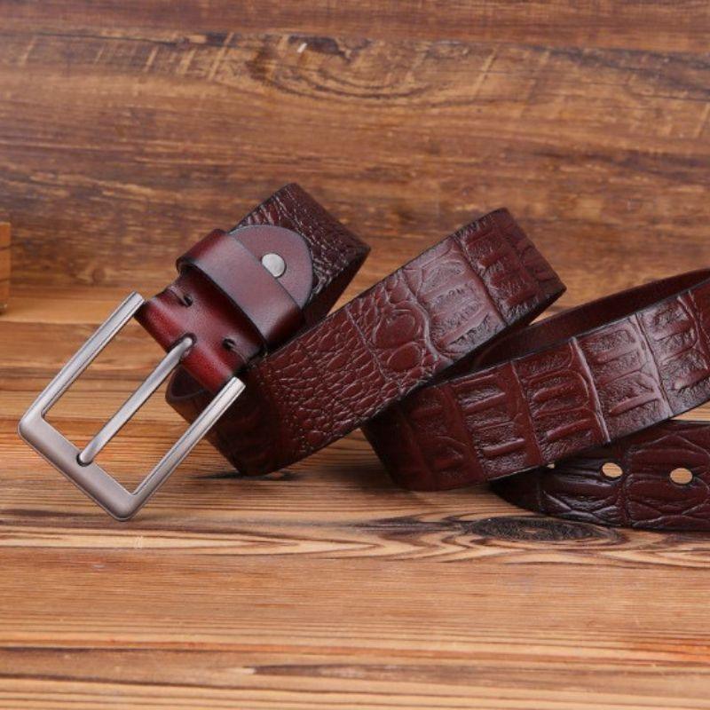 Belt Motif Crocodile Buckle Silver For Men Model Cal by Zictor