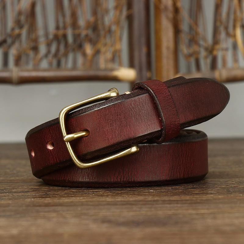 Belt leather to buckle golden, women ou men, model MeHarley - Zictor