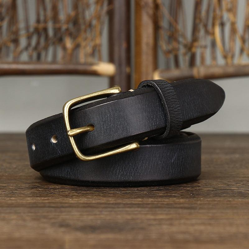 Belt leather to buckle golden, women ou men, model MeHarley - Zictor