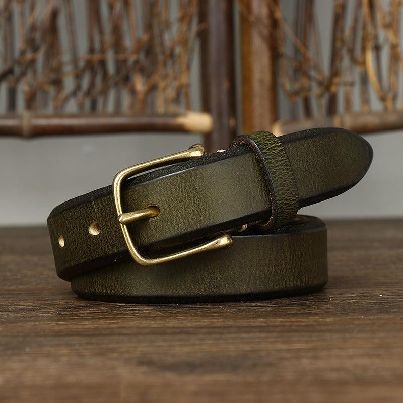 Belt leather to buckle golden, women ou men, model MeHarley - Zictor