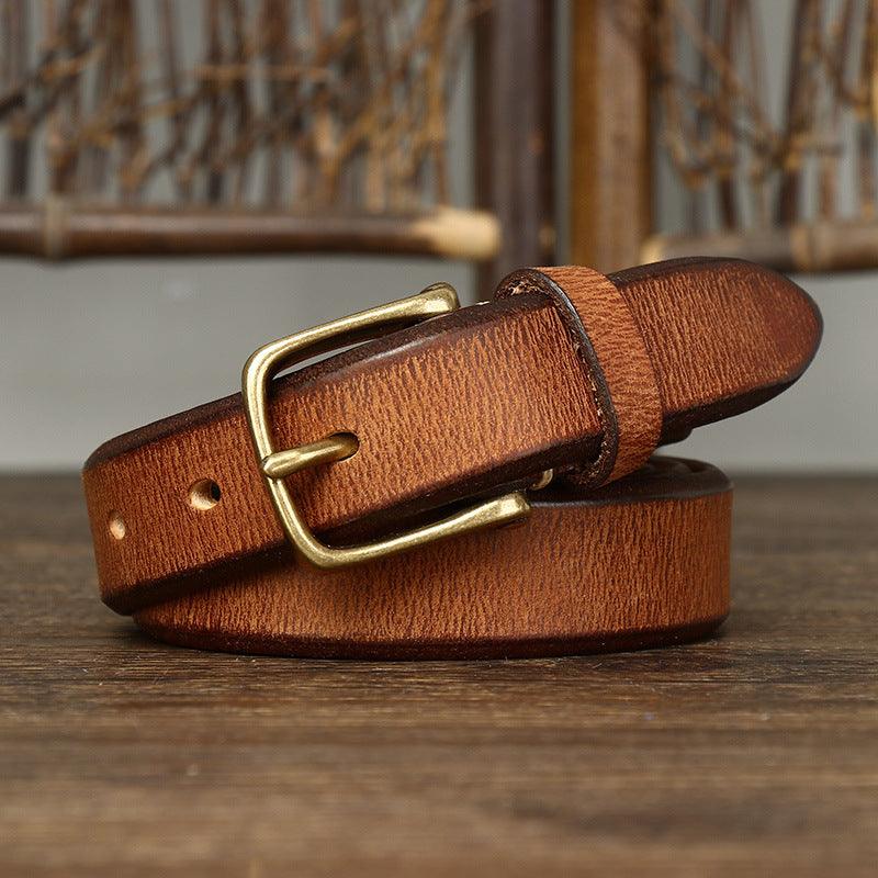 Belt leather to buckle golden, women ou men, model MeHarley - Zictor