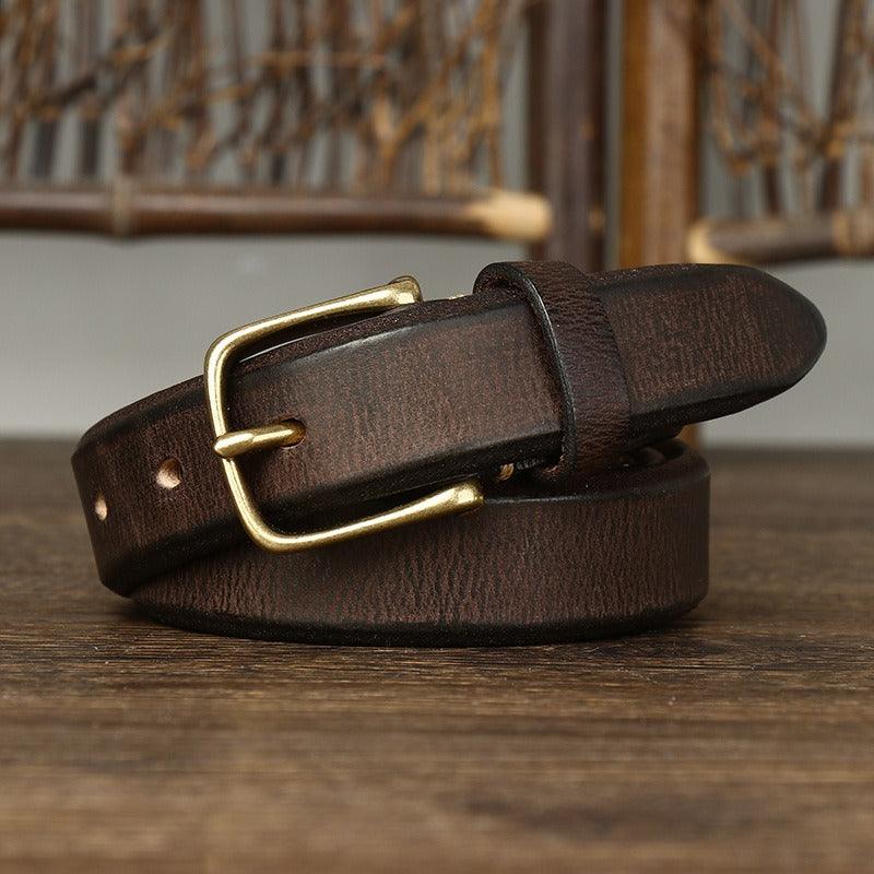 Belt leather to buckle golden, women ou men, model MeHarley - Zictor