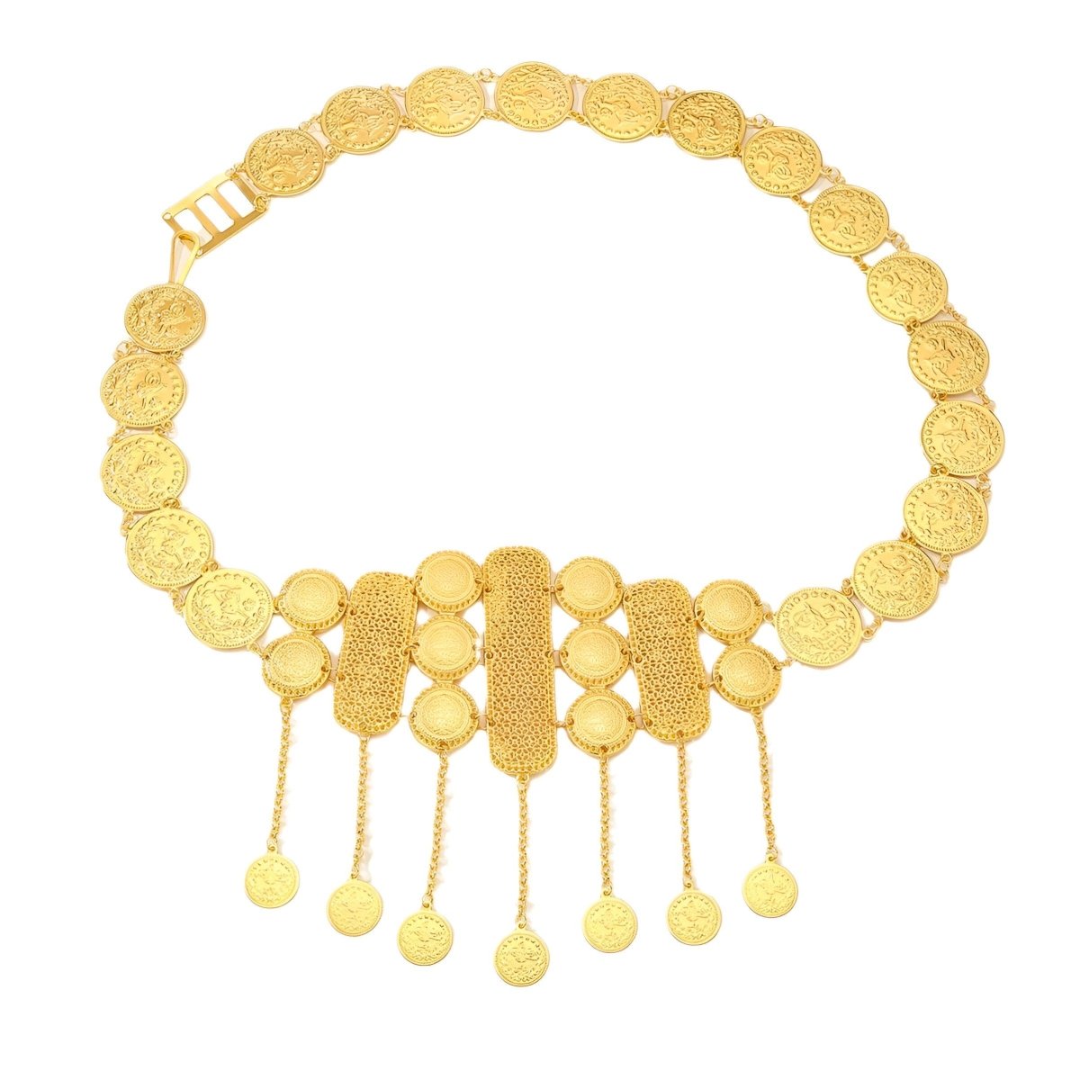 Belt Alternant Medaillons And Plaquettes Golden With Pendentifs Model Taj by Zictor