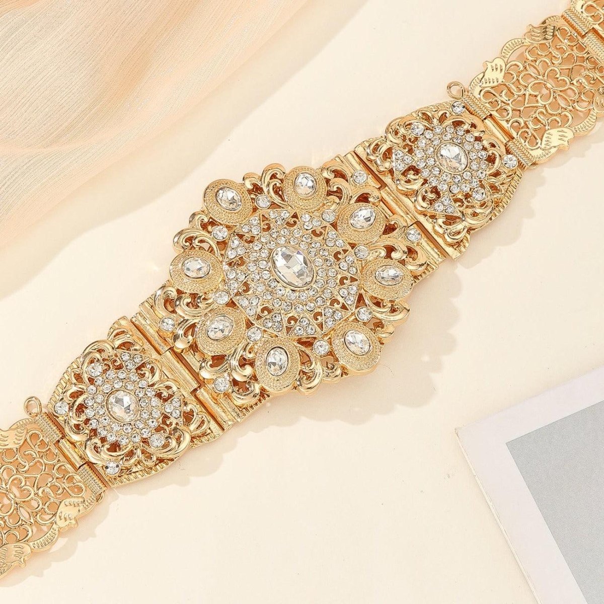 Belt Golden Incrustee Of Strass Model Ariely by Zictor