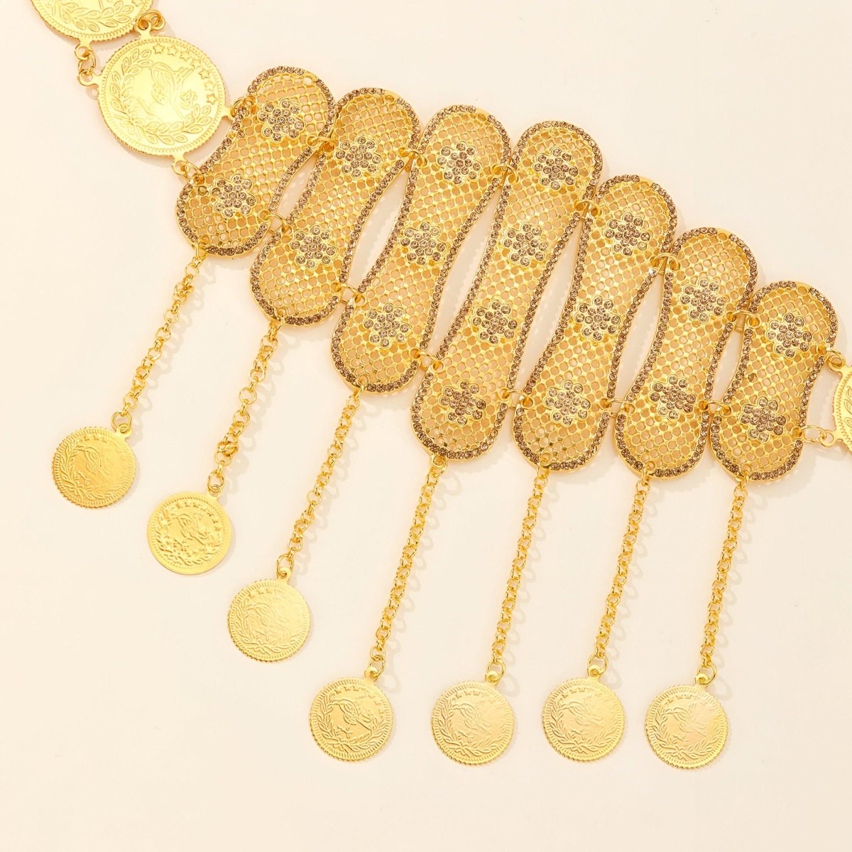 Belt Golden TO Motifs With Medaillons Model Sydneie by Zictor