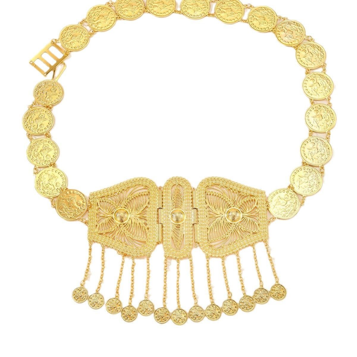 Belt Golden With Pendentifs And Representation Of Pieces Of Monnaie Model Jayme by Zictor