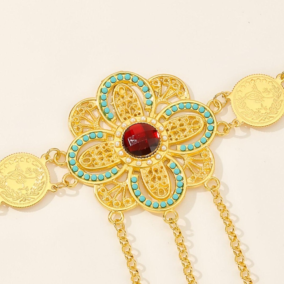 Belt TO Motif Rubis With Pendentifs Model Lindsey by Zictor